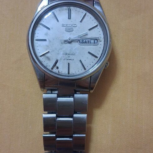 Seiko 5 Automatic 6309-8220 watch like new, vintage men's silver