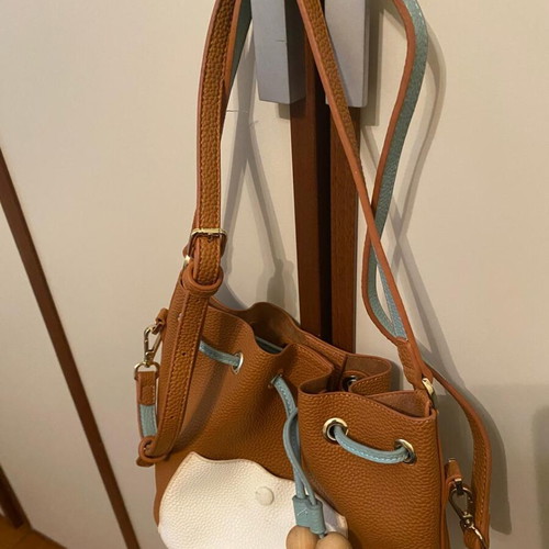 Axel medium crossbody bag used, white and brown
