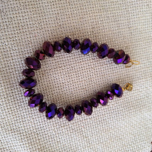 Bracelet new with purple crystals handmade