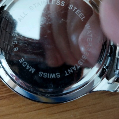Swiss Military wristwatch 1515.9 like new, waterproof, steel with chronograph