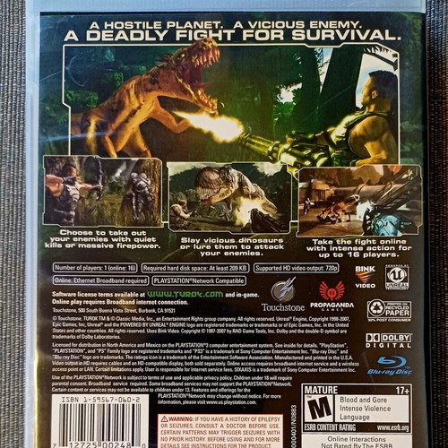 Turok PS3 game used, complete and in excellent condition