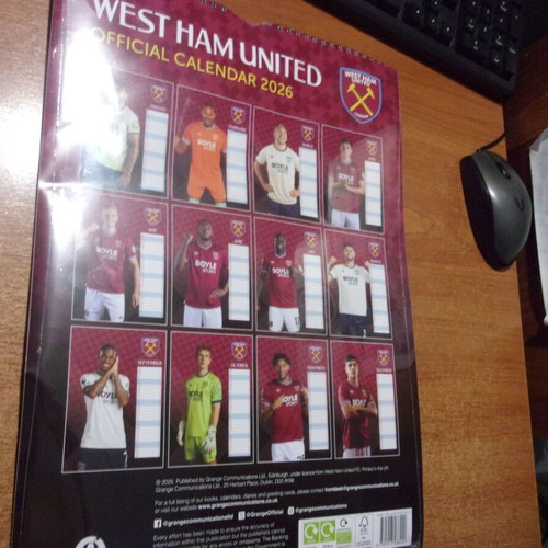 West Ham 2026 Calendar new, sealed