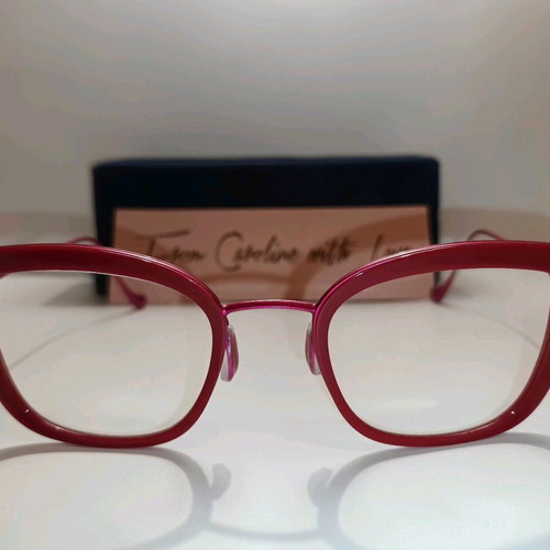 Caroline Abram Paris cat-eye eyeglasses like new, red and fuchsia
