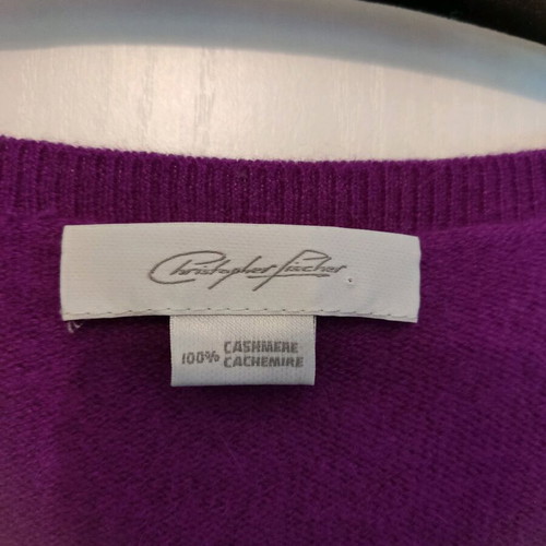Cashmere knit sweater purple XS/S like new, slim fit