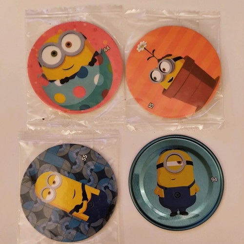 Chipicao Minions and Mythology collectible caps set used, 80 pieces