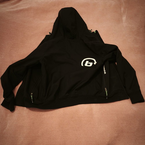 Softshell Bonded Bomber Jacket Basehit used, black and green, size L
