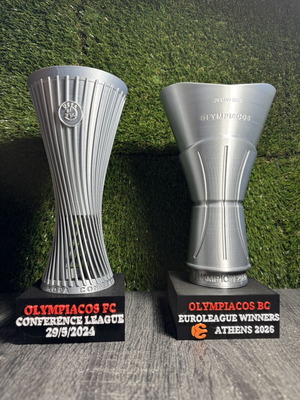 Σετ Ευρωπαϊκών Κυπέλλων Ολυμπιακού 3D printed, Conference League 2024 & EuroLeague 2026