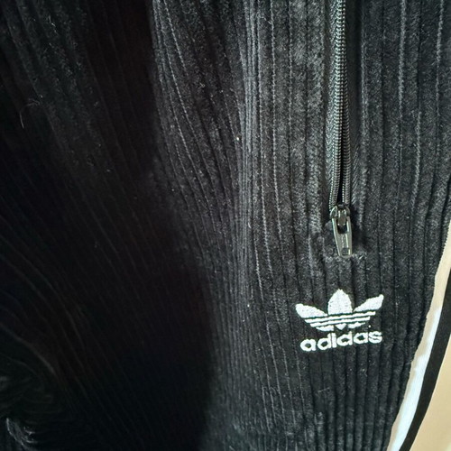 Adidas corduroy pants like new, black and white