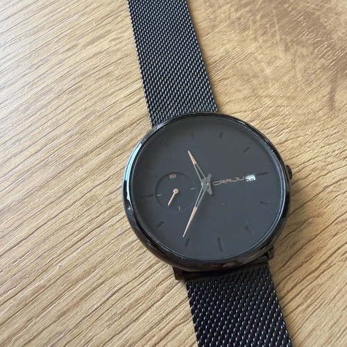 CRRJU 2258 Black Watch like new with Milanese Mesh Bracelet