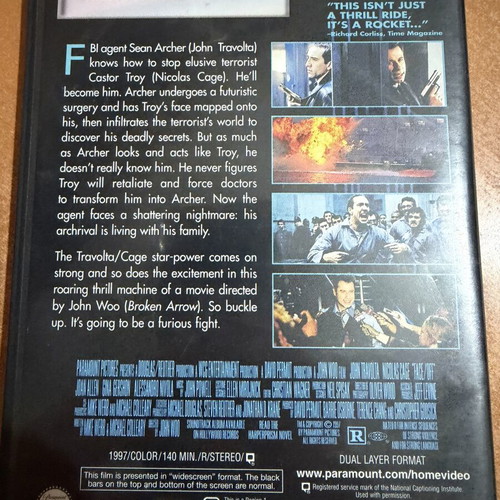 Face Off DVD like new with English subtitles region 1 NTSC