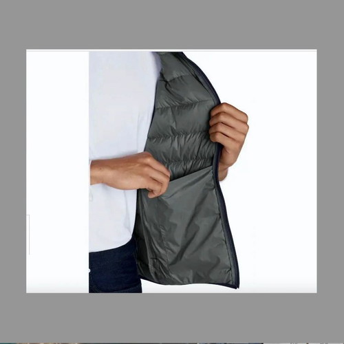 EDDIE BAUER Men's Sleeveless Blue Goose Down Jacket Lightweight - Goose Down ULTRALIGHT - Size L