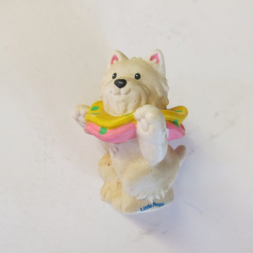 Little People Circus Pet House White Dog Puppy figure used (2003) Fisher Price