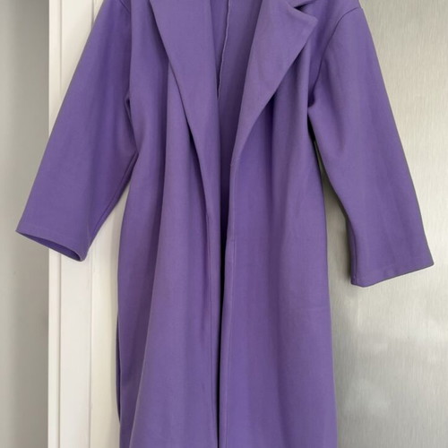 Italian purple coat with belt, long warm