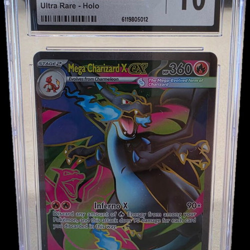 Mega Charizard X EX 2025 Ultra Rare Holo card new, CGC Gem Mint 10