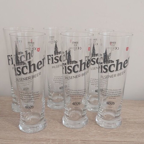 Fischer Promotional Beer Glasses 24 Pack 300 ml New