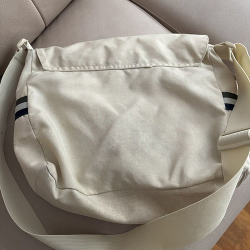 Benetton messenger bag beige used with two compartments and pocket