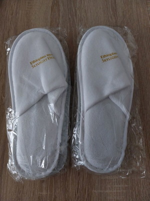 Hotel slippers new, pack of 2, white, 5star hotel logo