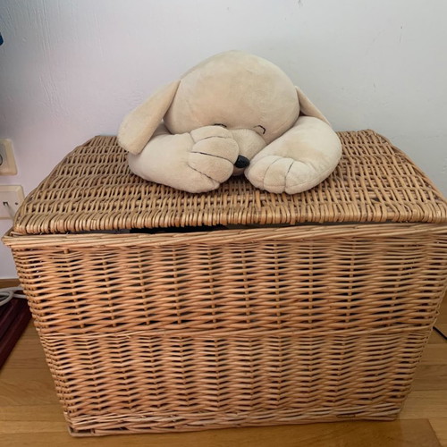 Storage basket used, children's with fabric lining