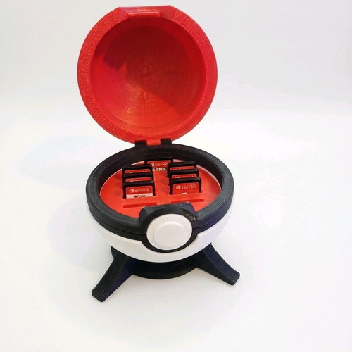 3D Printed Pokéball Case for Nintendo Switch Cartridges new