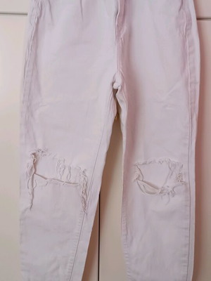 Zara white denim pants used, size M 38 10