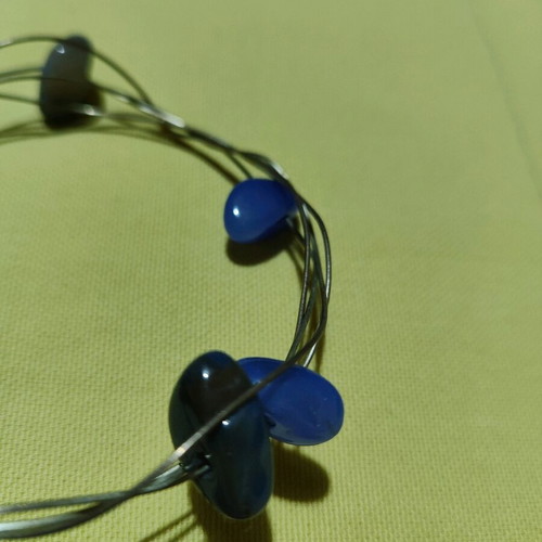 Handmade bracelet like new with blue decorative stones and silver details