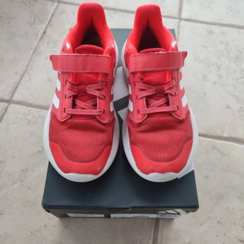 Adidas Tensaur Run 3.0 EL C kids' athletic shoes size 35 red and white