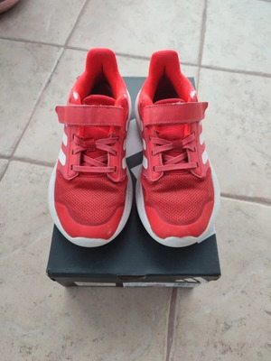 Adidas Tensaur Run 3.0 EL C kids' athletic shoes size 35 red and white