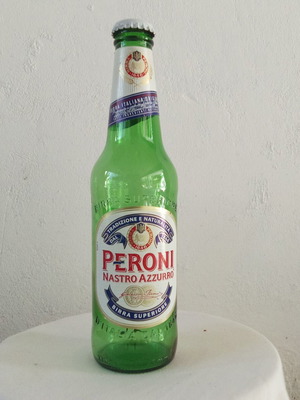 Peroni Nastro Azzurro beer bottle collectible from 2000s Italy