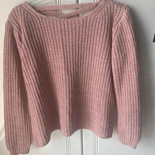 Bundle of 2 knitted women's sweaters beige/grey and dusty pink like new, size S