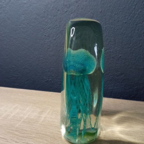 Decorative glass jellyfish paperweight new