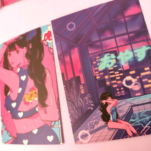 Pink Girls poster cards new set of 8 pieces