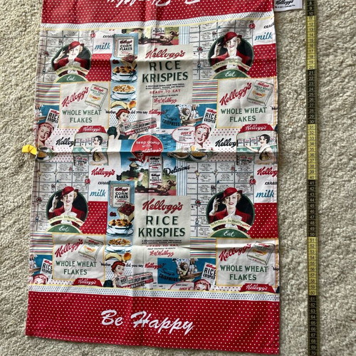 Kelloggs 2011 kitchen towel used, vintage cotton