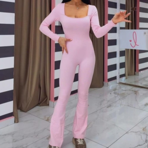 One-piece pink jumpsuit like new, size M