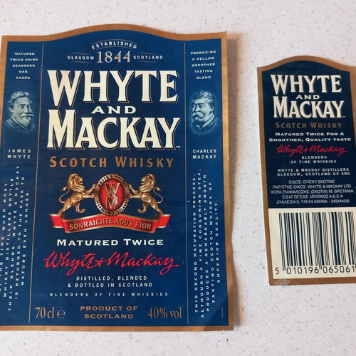 Whyte and Mackay Scotch Whisky label used