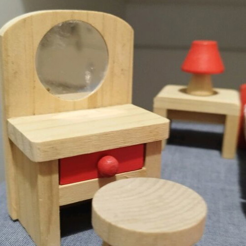 Wooden bedroom furniture miniature set like new