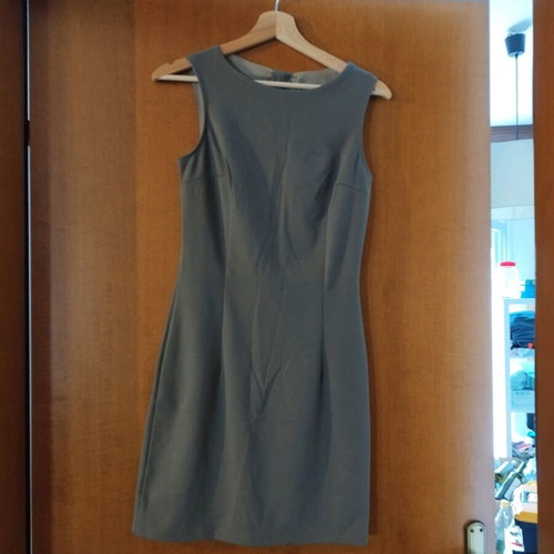 Anel women's mini dress with open back like new, gray and beige, size S