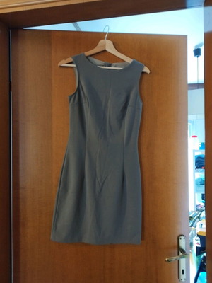 Anel women's mini dress with open back like new, gray and beige, size S