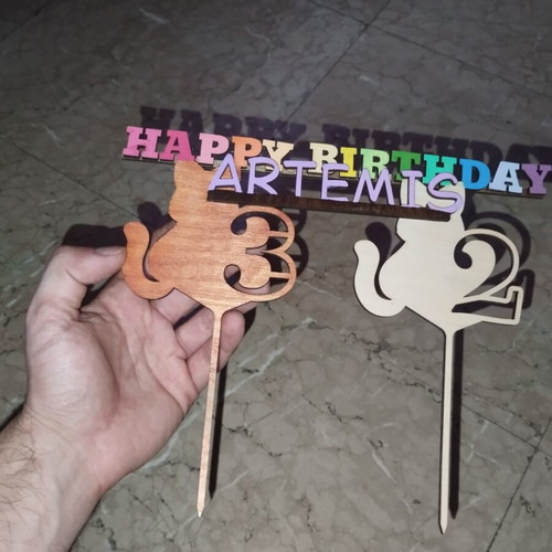 Wooden cake decorations made to order