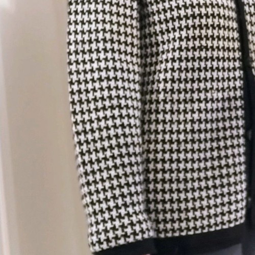 Knitted wool cardigan pied de poule used, women's size L