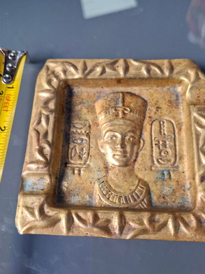 Retro Brass Decorative Ashtray Hanging Wall Art Neferetiti used