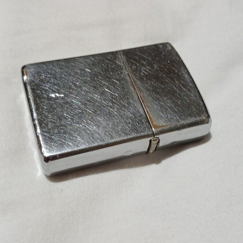 Zippo windproof lighter used, brushed chrome finish, vintage 1992