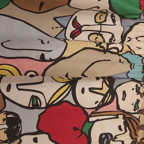 IKEA Gulvi Faces Curtains set of 2 like new, vintage pop-art fabric
