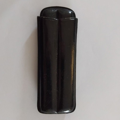 Leather vintage cigar case used, holds two cigars