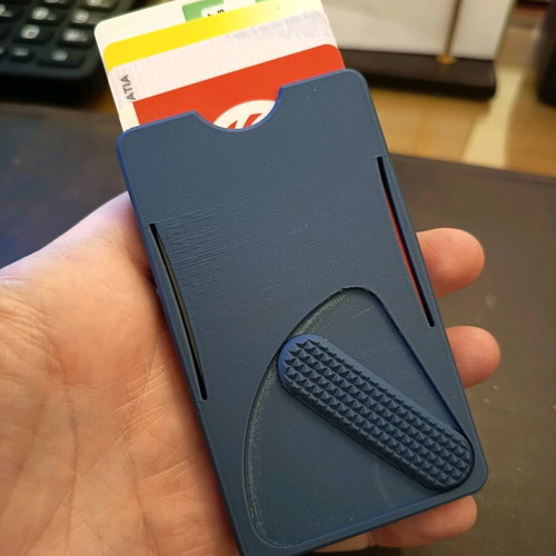 3D Printed Wallet with Clip made to order, blue