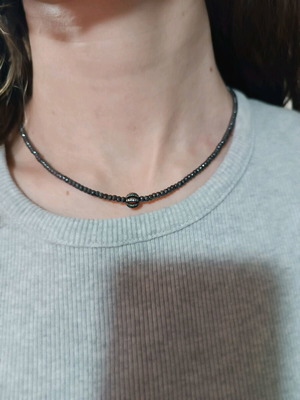 Gregio faux bijou necklace new with hematite and marcasite beads gray silver