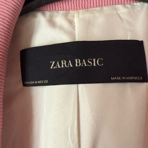ZARA coat new with woven pattern pink size medium