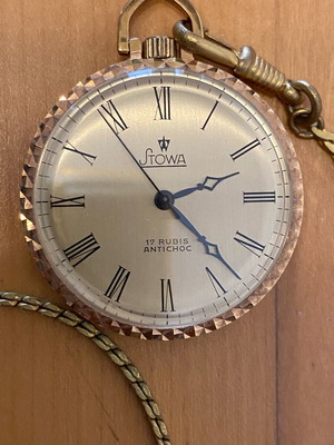 Stowa pocket watch 38mm hand-wound used, gold color