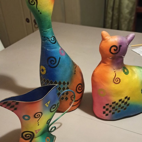 Decorative cats like new set of three contemporary art pieces