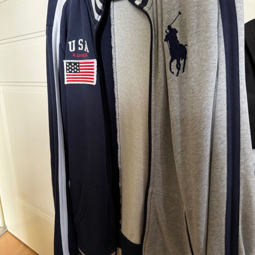 Ralph Lauren jacket used, gray and blue, fits small
