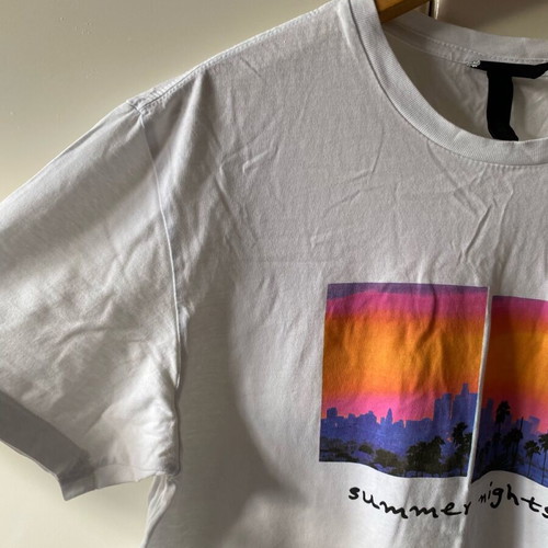 H&M short-sleeve shirt used, size M, white with print